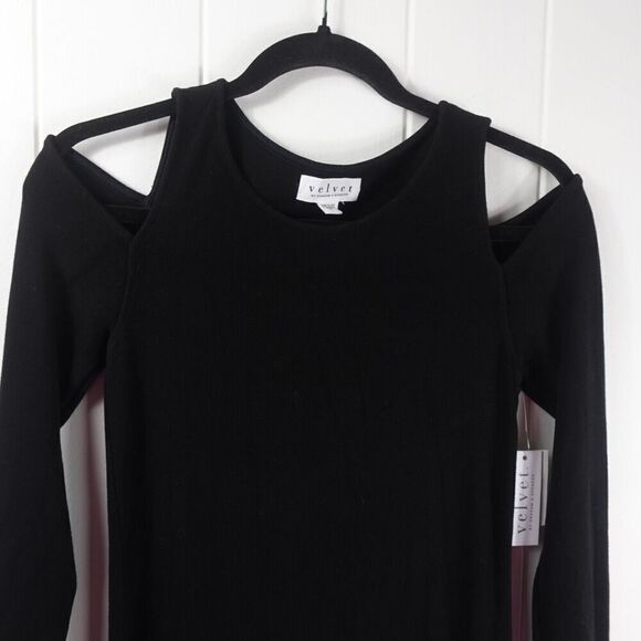 Velvet by Graham & Spencer Womens Cold Shoulder Knit Mini Dress Small - Picture 6 of 14